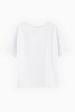 Майка в стиле акварельного принта из хлопка Bell Bimbo 240081 белый - фото 2