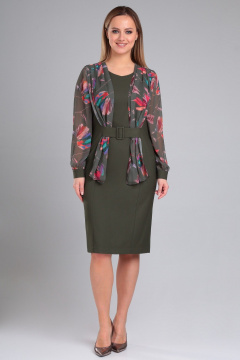 Деловое платье полуприлегающего силуэта с поясом Angelina & Сo 956 - фото 4