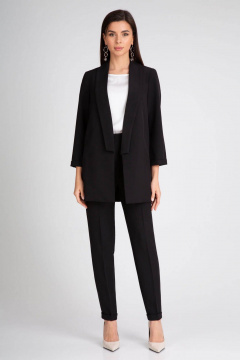 Костюм двойка из текстиля с широким жакетом и брюками 7/8 IVARI 10305/1 черный - фото 2