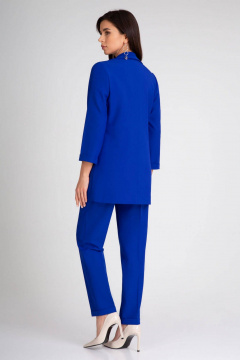 Деловой костюм-двойка синий из текстиля IVARI 10305/1 василек - фото 4