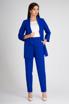 Деловой костюм-двойка синий из текстиля IVARI 10305/1 василек - фото 3