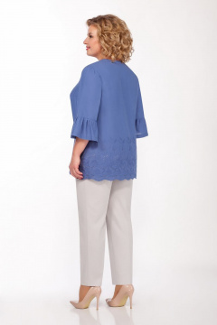 Комплект Туника и Брюки из хлопка для летнего гардероба LaKona 1296 голубой_с_песочным - фото 2