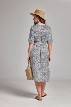 Платье с поясом расклешенное из текстиля с V-образным вырезом Femme & Devur 80306 1.32F(170) - фото 4