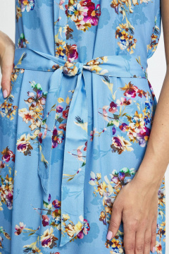 Платье До колен голубое с поясом из вискозы Femme & Devur 4620 2.34F(170) - фото 4