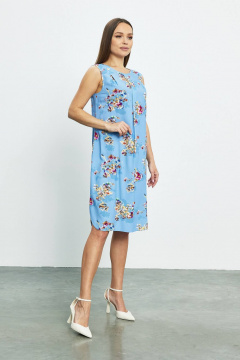 Платье До колен голубое с поясом из вискозы Femme & Devur 4620 2.34F(170) - фото 2