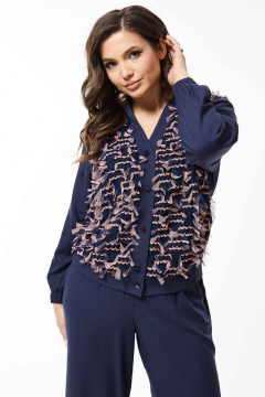 Брюки, жакет Mislana 1067 синий - фото 3