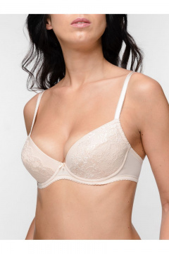 Бюстгальтер бежевый кружевной с пуш-ап вкладышами Milady 138 8.2 - фото 3