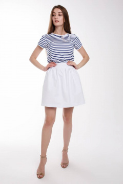 Юбка мини колокольная с карманами и поясом Madech 19146 белый_матовый - фото 4