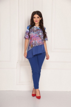 Блуза и брюки из шифона для летнего повседневного образа Solomeya Lux 710 - фото 1