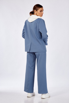 Деловой комплект с жакетом и брюками из текстиля Диомант 1947 деним - фото 5