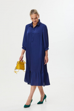 Платье с воланами и пуговицами: насыщенный фиолетовый цвет Твой имидж 1757/1 синий - фото 2