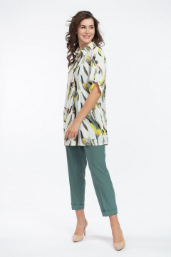 Туника FASHION CENTRE П-3574 мультиколор_зеленый - фото 2