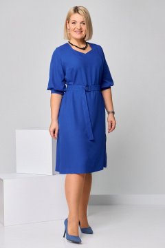 Платье свободного силуэта на каждый день из текстиля Асолия 2667 васильковый - фото 2