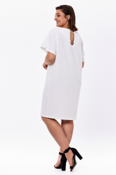 Платье свободного кроя с кольцами и фигурным вырезом KaVaRi 1010.4 молочный - фото 2