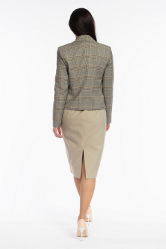 Бежевый укороченный жакет приталенного силуэта с карманами FASHION CENTRE Пш-3606 бежевый - фото 5