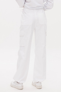 Джинсовые карго брюки с карманами и складками Butеr 2778 белый - фото 5