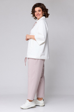 Демисезонный спортивный комплект из брюк и худи Michel chic 1366 пудра,молоко - фото 5