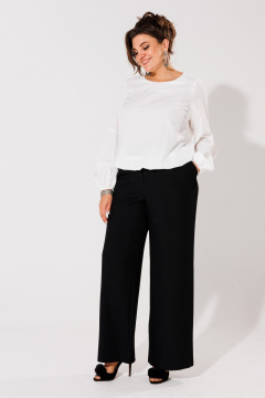 Элегантная белая блуза с разрезами на рукавах Anelli 1355 белый - фото 3