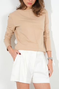 Летние белые короткие шорты со складками Luitui R2040 молочный - фото 3