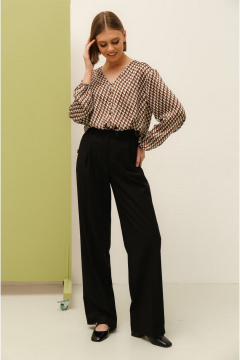 Блуза из текстиля с коротким рукавом и застежкой PUR PUR 11-207 - фото 3