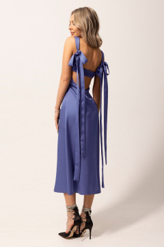 Платье на бретелях без воротника с вырезом V из текстиля Golden Valley 4978 синий - фото 2