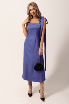 Платье на бретелях без воротника с вырезом V из текстиля Golden Valley 4978 синий - фото 1