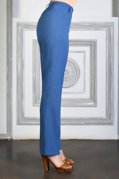 Брюки с резинкой синие удлиненные для повседневных образов Avila 0633 синий - фото 2