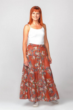 Юбка расширенная из шифона, летняя, повседневный стиль Соджи 442 рыжий - фото 1