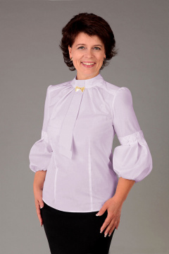 Деловая блуза из текстиля с хлопком и стильными деталями Таир-Гранд 62227 сирень - фото 1