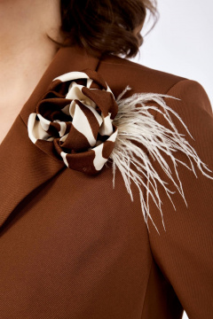 Жакет, платье Ольга Стиль С-840 кофейный - фото 4