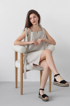 Платье SK Brand SK7134 серо-бежевый - фото 5