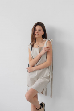 Платье SK Brand SK7134 серо-бежевый - фото 1