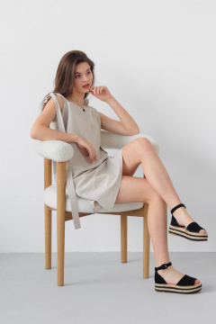 Платье SK Brand SK7134 серо-бежевый - фото 3