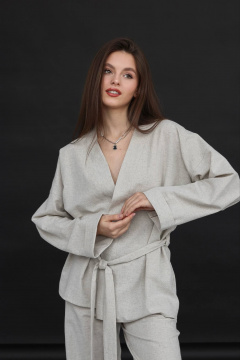 Брюки, жакет SK Brand SK7139 серо-бежевый - фото 5