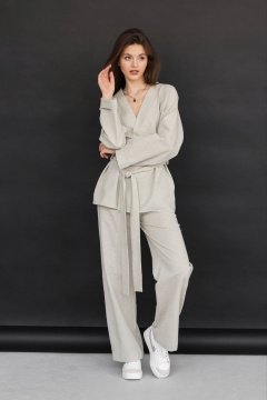 Брюки, жакет SK Brand SK7139 серо-бежевый - фото 1