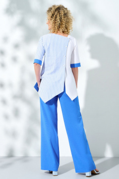 Летний костюм из льна с асимметричной блузой Euromoda 495 - фото 5