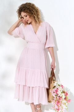 Платье летнее приталенное с лифом на запах и воланами Euromoda 503 - фото 4