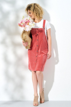 Льняной сарафан с регулируемой длиной и накладными карманами Euromoda 506 - фото 2