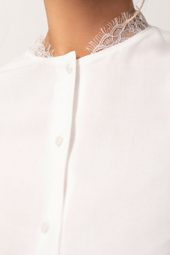 Блузка из вискозы с отрезным воротником-стойкой, на пуговицах Golden Valley 2318 молочный - фото 3