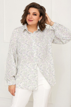 Модная блуза с цветочным принтом полуприлегающего силуэта BegiModa 4087 цветочный_принт - фото 3