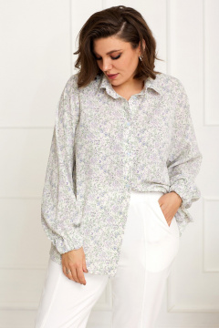 Модная блуза с цветочным принтом полуприлегающего силуэта BegiModa 4087 цветочный_принт - фото 2