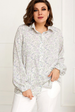 Модная блуза с цветочным принтом полуприлегающего силуэта BegiModa 4087 цветочный_принт - фото 1