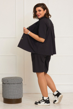 Летние шорты прямого кроя из вискозы с карманами BegiModa 8005 черный - фото 4