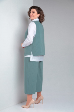 Комплект-тройка из костюмно-плательной ткани в полоску ZigzagStyle 468 бирюзовая_мята - фото 3