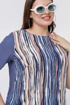 Майка La rouge 3341 голубой-(полоска) - фото 5