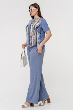 Майка La rouge 3341 голубой-(полоска) - фото 3