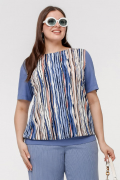 Майка La rouge 3341 голубой-(полоска) - фото 1