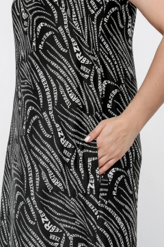 Плащ трапеция с разрезами и V-образным вырезом La rouge 5444 черный-(зебра) - фото 5