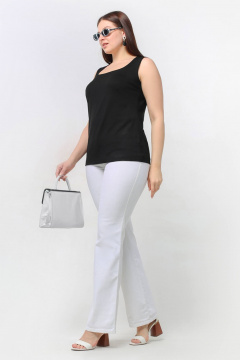 Топ из вискозы с вырезом каре для летнего лука La rouge 3344 черный - фото 4