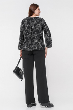 Блуза La rouge 6285 черный-(лилии) - фото 4